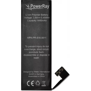 PowerRay akkumulátor PR-616-0611 iPhone 5-höz, 1440 mAh, Bulk