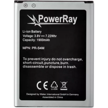 PowerRay akkumulátor PR-S4M Samsung Galaxy S4 Mini-hez, 1900 mAh, Bulk (PR-S4M)