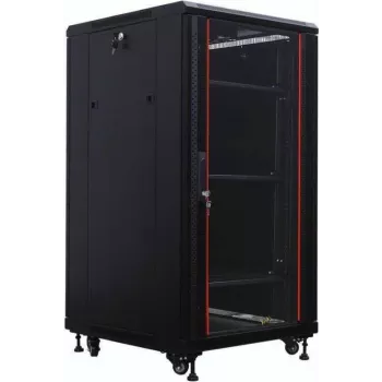 IT-BUDGET 19 inch hálózati szekrény SRK - 22U - 600x800 mm - üveg-/acélajtó - flatpack - fekete (90ITB19SRK2268GSN)