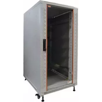 IT-BUDGET 19 inch hálózati szekrény SRK - 22U - 600x800 mm - üveg-/tömör ajtó - Flatpack - világosszürke 90ITB19SRK2268GGN