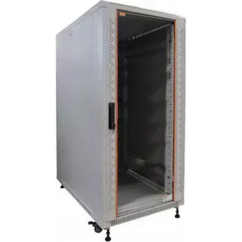 IT-BUDGET 19 inch szerver szekrény SRK - 27U - 600x1000 mm - üveg/acél ajtó - Flatpack - világosszürke 90ITB19SRK27610GGN