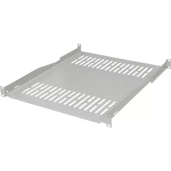 IT-BUDGET 19 inch fix rack polc / eszköztartó, 80 kg teherbírás, 450 mm mélység, mélységben állítható rögzítés, világosszürke 90ITB19FBX450G