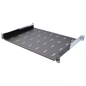 IT-BUDGET 19 inch rack beépíthető polc / eszköztartó - 40 kg teherbírás - 350 mm mélység - mélységben állítható szerelés - fekete (90ITB19FB350S)