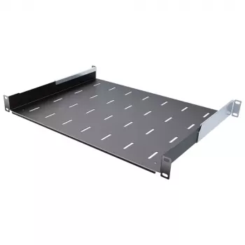 IT-BUDGET 19 inch rack beépíthető polc / eszköztartó - 40 kg teherbírás - 350 mm mélység - mélységben állítható szerelés - fekete (90ITB19FB350S)