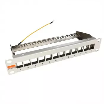 IT-BUDGET 10 inch üres patchpanel Keystone modulokhoz - 12 port - árnyékolt - 1U - szerelés nélküli - szürke (90ITB10MT12PG)