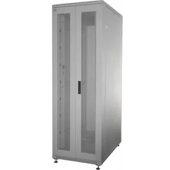 IT-BUDGET 19 inch szerver rack SRK - 42U - 600x1000 mm - perforált dupla ajtók elöl + hátul - Flatpack - világosszürke (90ITB19SRK42610DTGN)