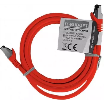 IT-BUDGET Full Copper prémium patch kábel - Flex AWG 26 - Cat.8.1 - 2000 MHz - halogénmentes - PoE+ - 40Gbit - piros - 3 m 90ITBFLEX81PK3R