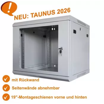 IT-BUDGET TAUNUS 19 inch hálózati szekrény 12U 600mm mélység világosszürke 90ITB19126GG