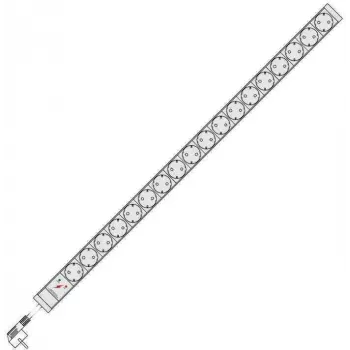 Liebernetz 18-Way Schuko Rack PDU with Surge Protection and Circuit Breaker, 1U, Light Grey 90LNSDL18VSPLSG