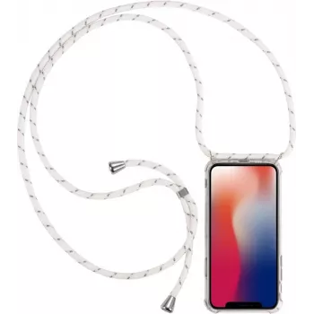 CYOO nyakláncos tok nyakpánttal iPhone 12/12 Pro 6,1 inch készülékhez – fehér szilikon CY122106