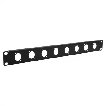 EXSYS 19 inch 1U rack panel 8 D-típusú (XLR) kivágással, fekete EX-49297