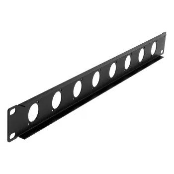 EXSYS 19 inch 1U rack panel 8 D-típusú (XLR) kivágással, fekete EX-49297