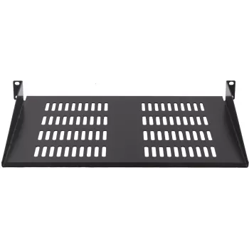 Rockstable RS19-FH18 19 inch 1U tömör polc, 400 mm mélység, 25 kg teherbírás, fekete