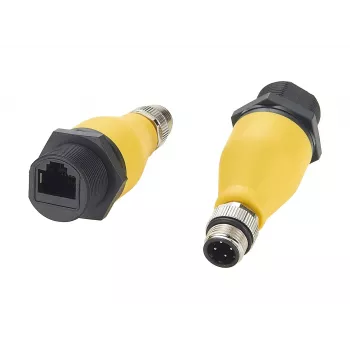 EXSYS EX-49524 ipari M12 D-kódolású 4 pólusú dugó RJ45 aljzatra adapter, IP67, Fast Ethernet