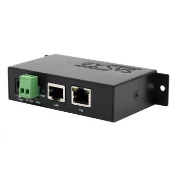 EXSYS EX-6007POE-WO PoE+ Gigabit injector, fémház, 12-24V DC bemenet, tápegység nélkül