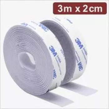 Quadrios 24CA323 öntapadós tépőzár, 3 m x 20 mm, fehér