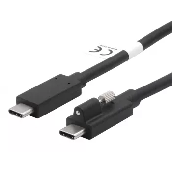 EXSYS USB 3.2 Gen 2x1 USB-C kábel 1m fekete egyedi csavarozható biztosítással (EX-K1595V-1.0)