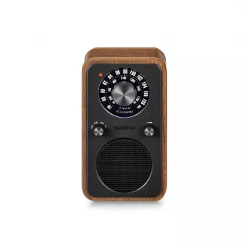 Sangean WR-9 hordozható FM-rádió, valódi diófa ház, vintage design, Bluetooth, 8W