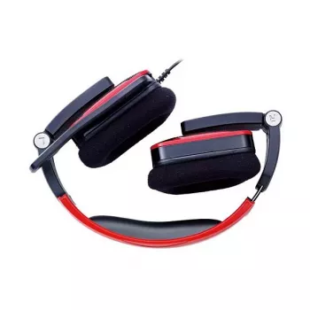 Thermaltake Tt eSPORTS SHOCK gamer headset - Royal Red, vezetékes 3,5 mm, over-ear, behúzható mikrofon, összecsukható