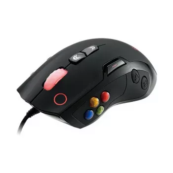 Thermaltake Tt eSPORTS VOLOS lézeres gamer egér, 8200 DPI, 14 gomb, vezetékes, fekete