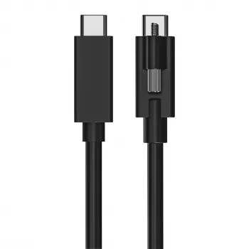 EXSYS EX-K1595V-2.0 USB-C - USB-C kábel, 2 m, fekete, csavarzáras