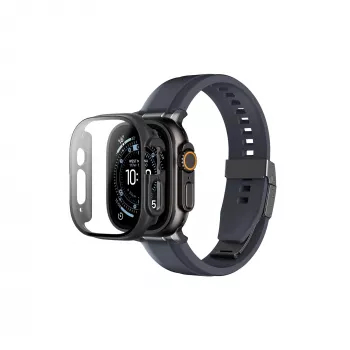 AMAZINGTHING Radix teljes védelmet nyújtó tok edzett üveggel Apple Watch Ultra 3 49mm-hez – fekete
