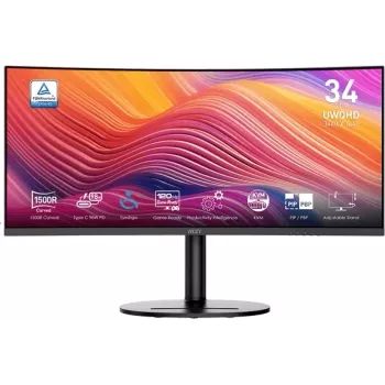 MSI Modern MD342CQPDE 34 inch UWQHD 120Hz ívelt üzleti monitor USB-C 98W PD-vel, KVM-kapcsolóval és beépített hangszórókkal