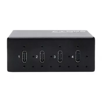 EXSYS EX-12274HMS USB 3.2 Gen 2x1 4-port ipari fém hub, 10Gbps, 15KV ESD, falra/DIN-sínre szerelhető