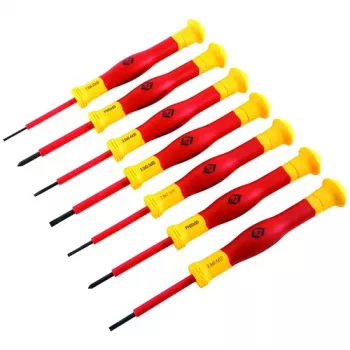 C.K Tools VDE-szigetelt csavarhúzókészlet, 7 részes, lapos és Phillips, T4897