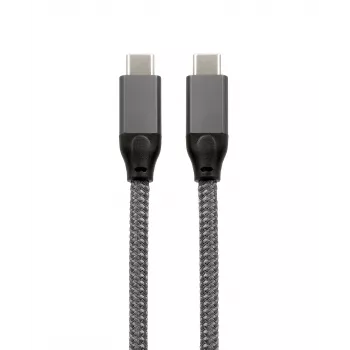 EXSYS USB 3.2 Gen 2x2 USB-C kábel, 20 Gbit/s, 5A, 100W, szürke fonott, 3,0m EX-K1596-3.0