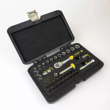 C.K Tools T4660 36 részes metrikus dugókulcskészlet 1/4 inch hajtással, 72 fogú racsnival és bitekkel