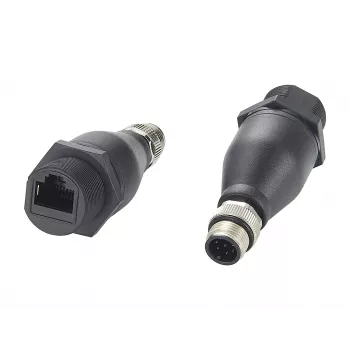 EXSYS EX-49504 M12 A-kód 8 pólusú dugó – RJ45 aljzat ipari Ethernet adapter, IP67