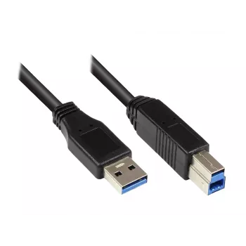 EXSYS USB 3.0 kábel Type-A dugó – Type-B dugó 1,0 m fekete EX-K1503
