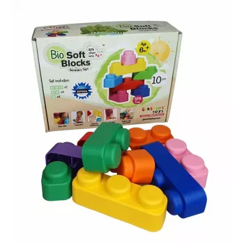 Gerardo's Toys GT3108 puha építőkocka-készlet, 10 darab, EVA hab, többszínű