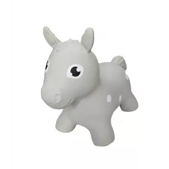 Gerardo's Toys szürke ló ugráló játék gyermekeknek 12 hónapos kortól, felfújható hopper pumpával, 50 kg-ig terhelhető, beltéri és kültéri használatra