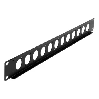 EXSYS EX-49298 19 inch 1U rack panel 12 D-típusú kivágással, fekete
