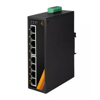 EXSYS EX-6226POE ipari 8 portos Gigabit PoE+ switch, 12-36VDC, DIN sín
