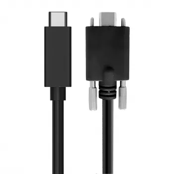 EXSYS USB-C USB-C 3.2 Gen 2x1 kábel rögzítőcsavarokkal, 2m, fekete EX-K1591V-2.0
