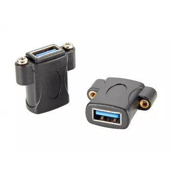 EXSYS EX-49301 USB 3.2 Gen 1 beépíthető adapter, USB-A aljzat USB-A aljzatra, 5Gbps, fekete