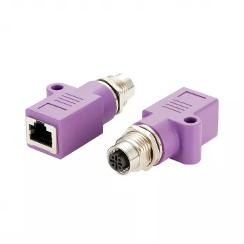 EXSYS M12 D-kód 4 pólusú aljzat RJ45 aljzatra ipari Ethernet adapter EX-49521