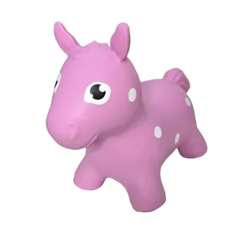 Gerardo's Toys rózsaszín ugráló ló – ugráló állat játékszer gyerekeknek, strapabíró PVC, 50 kg teherbírás, 28 cm ülésmagasság, CE és EN71 tanúsítvánnyal