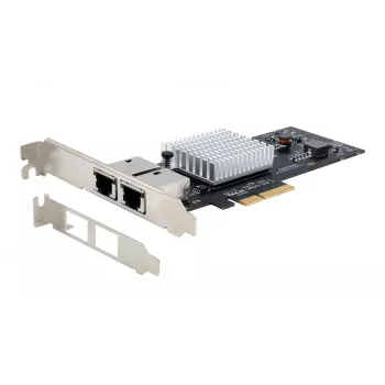 EXSYS Dual 10 Gigabit Ethernet PCIe x4 kártya, Intel X550-AT2, 2x RJ45, Low-Profile EX-60222
