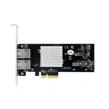 EXSYS Dual 10 Gigabit Ethernet PCIe x4 kártya, Intel X550-AT2, 2x RJ45, Low-Profile EX-60222