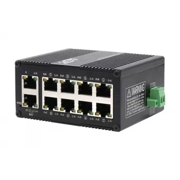 EXSYS Mini 10-portos ipari Gigabit PoE+ switch, web-kezelt (EX-62036MPOE)