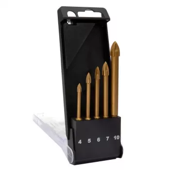 C.K Tools T3059 üveg fúrókészlet, 5 részes (4-10 mm), volfrámkarbid hegy, üveghez, csempéhez, kerámiához, porcelánhoz, tükörhöz