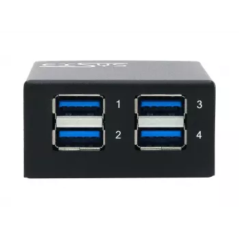 EXSYS USB 3.2 Gen1 4-portos fém hub 15KV ESD-védelemmel (EX-11240HMS)