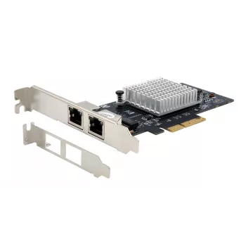 EXSYS EX-60202 Dual 1 Gigabit Ethernet PCIe x4 kártya, Intel I350-AM2 chipset, 2x RJ45, Low Profile foglalat mellékelve