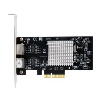 EXSYS EX-60202 Dual 1 Gigabit Ethernet PCIe x4 kártya, Intel I350-AM2 chipset, 2x RJ45, Low Profile foglalat mellékelve