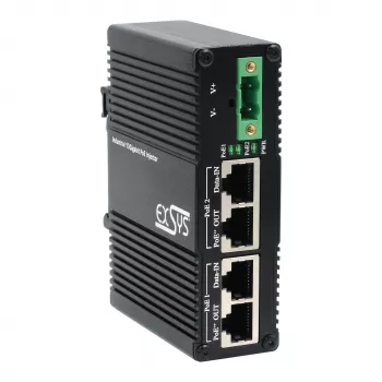 EXSYS 2-portos PoE++ 10 Gigabit injektor 90W, -40°C és +80°C között (EX-60350)