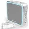 Honeywell DC915SGL vezeték nélküli ajtócsengő szett, 200 m hatótávolság, 90 dB, 8 dallam, ezüst/szürke